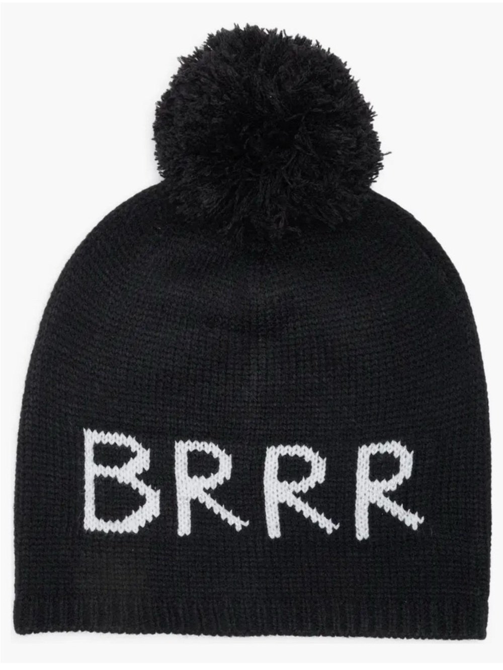 Kate Spade Black Pom Pom Beanie - BRRR Knit Hat - women’s